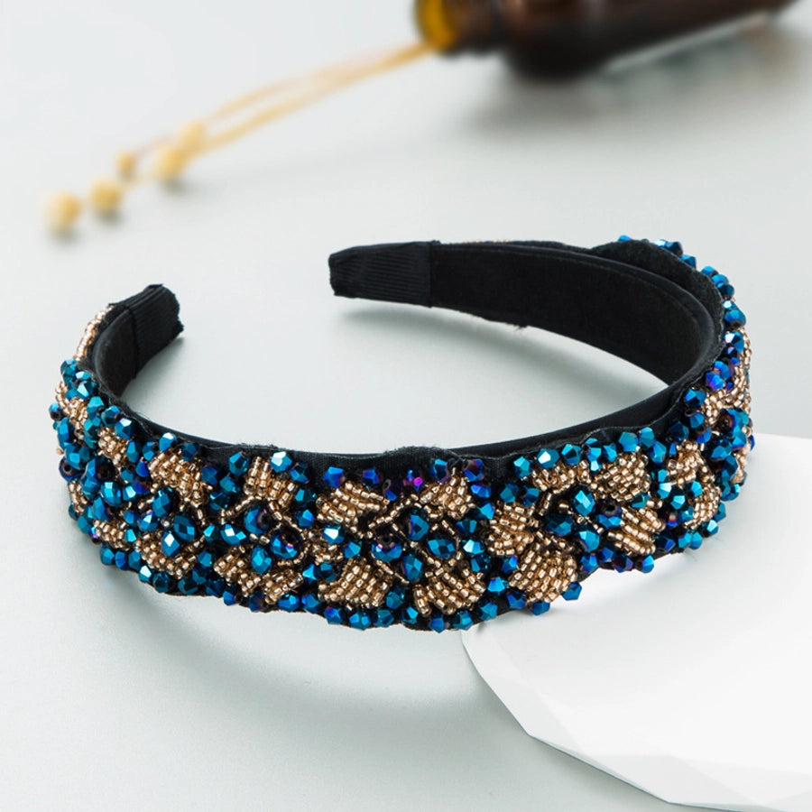 fashion plaid cloth inlay rhinestone hair band