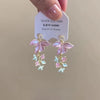 1 Pair Casual Elegant Lady Flower Plating Alloy Drop Earrings