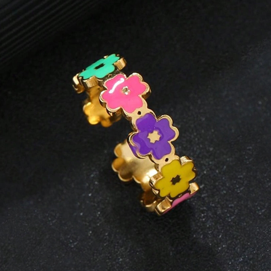 Jewelry Sweet Star Flower Butterfly Titanium Steel Open Rings