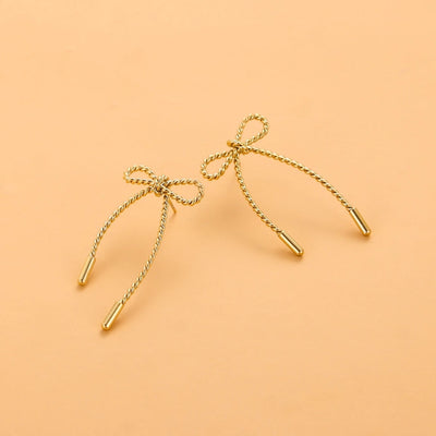1 Pair Simple Style Bow Knot 304 Stainless Steel 18K Gold Plated Earrings