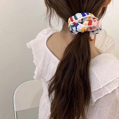 sweet stripe polka dots cloth hair tie