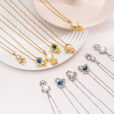 Jewelry Cute IG Style Astronaut Starry Sky 304 Stainless Steel Copper Necklace