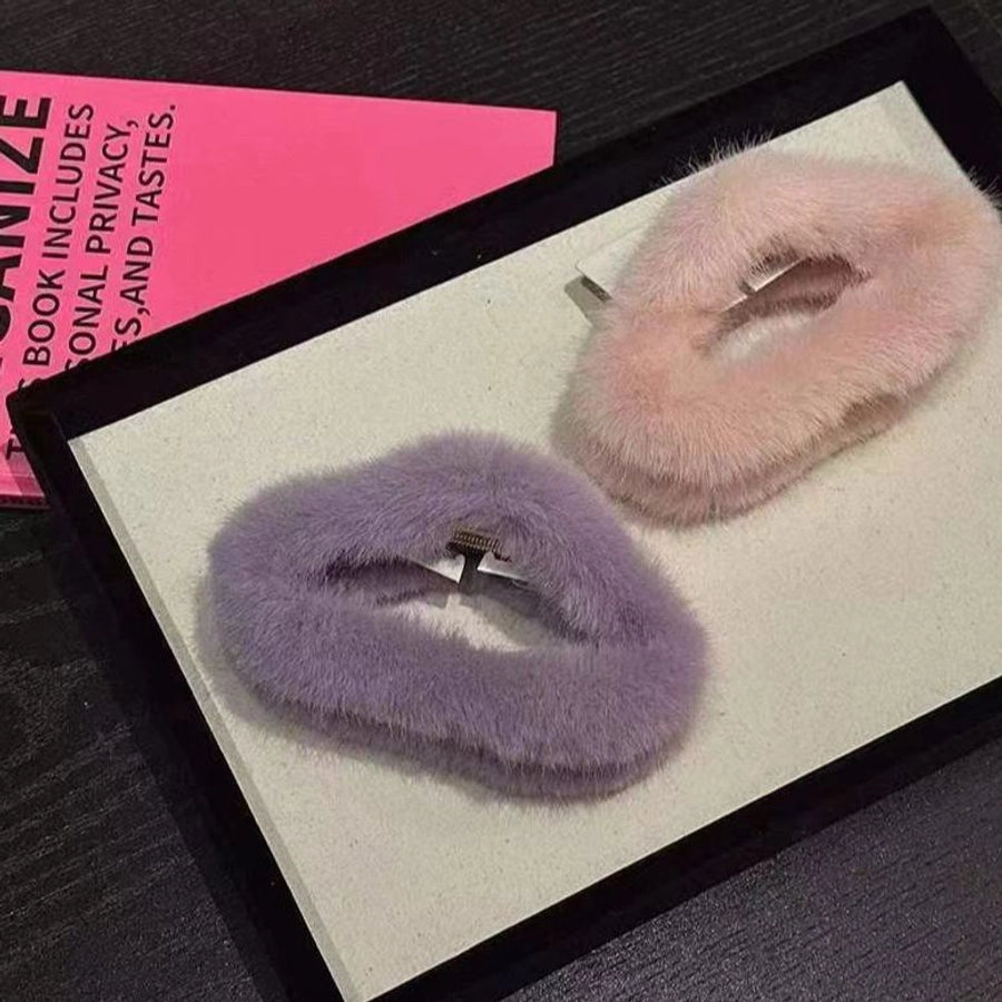 ig style korean style solid color plush hair claws