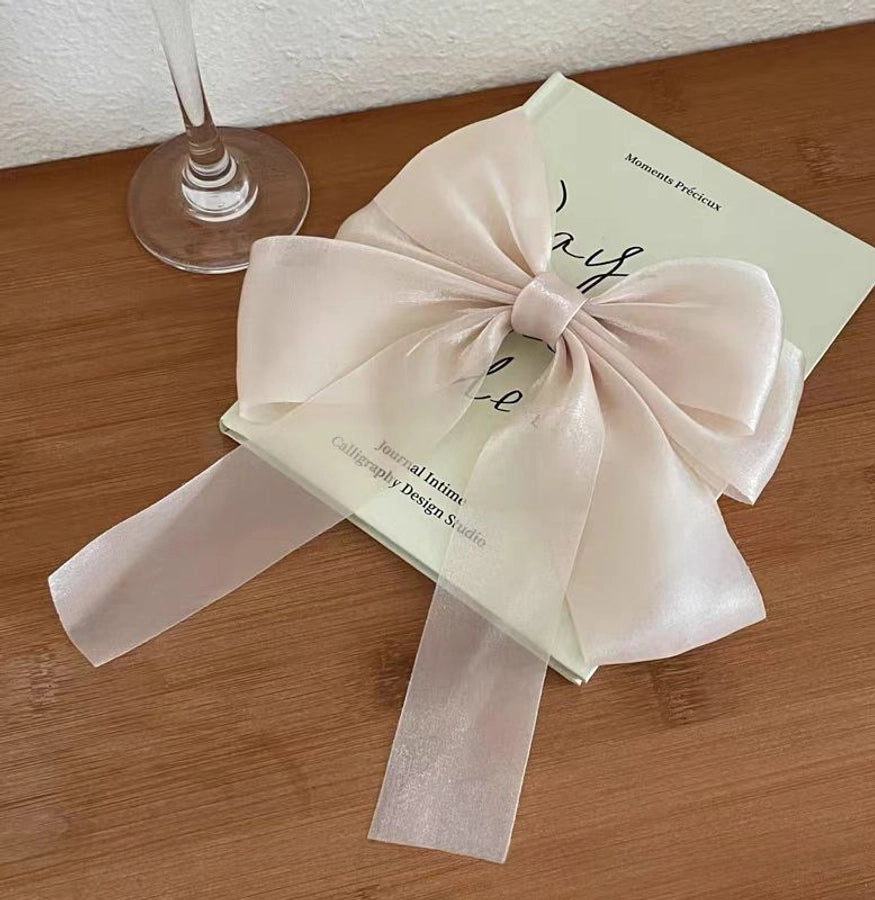 Big bow hair accessories hairpin for women  new high-grade spring clip back head hair clip headdress hairpin