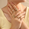 Copper Geometric Solid Color Open Rings
