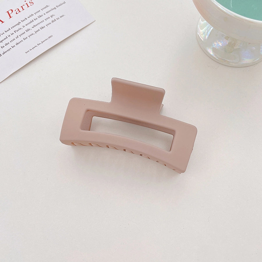 simple style solid color alloy resin hollow out hair claws