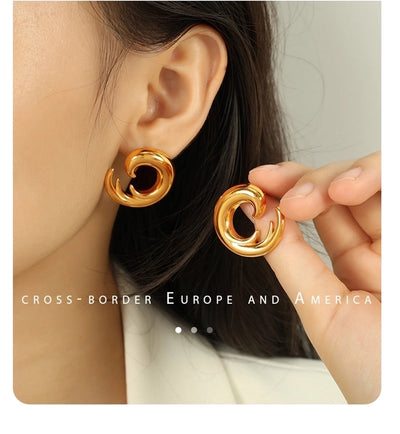 1 Pair IG Style Modern Style Classic Style Starfish Shell Polishing Plating 304 Stainless Steel 18K Gold Plated Ear Studs