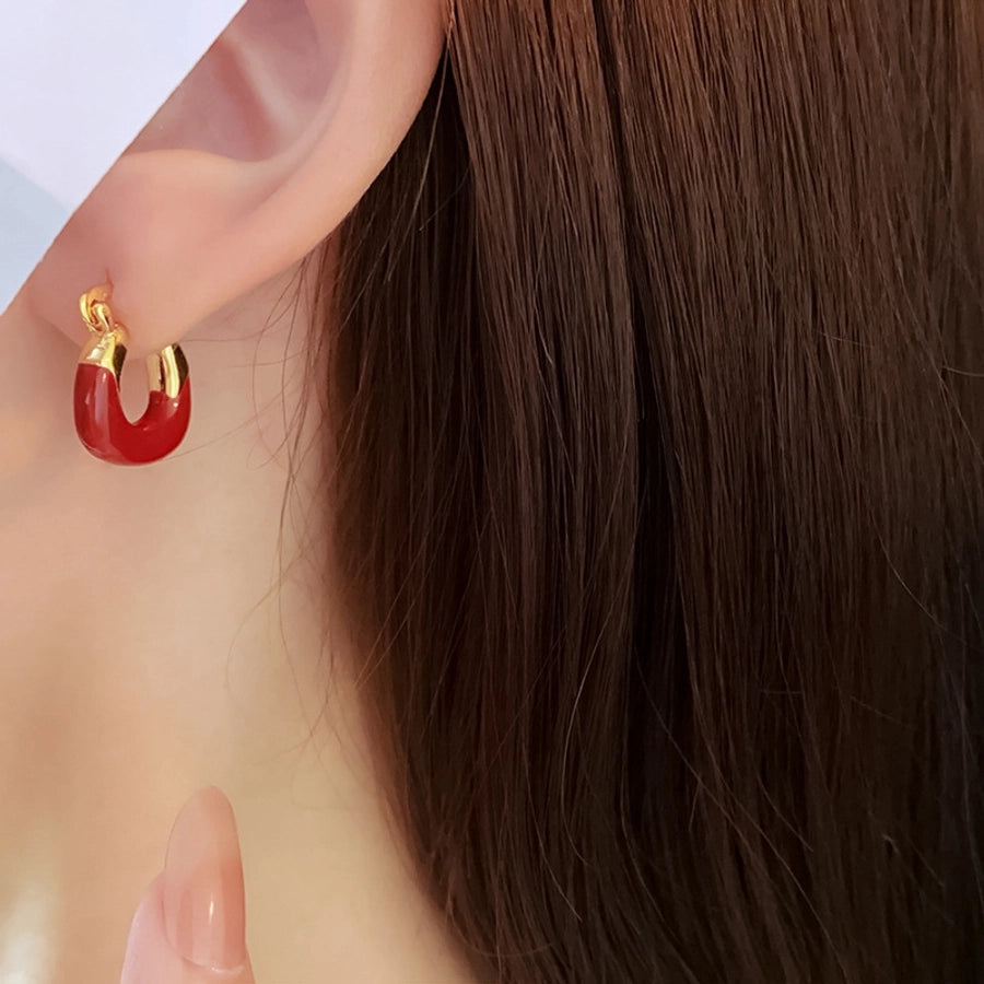 1 Pair Basic U Shape Plating Copper Earrings