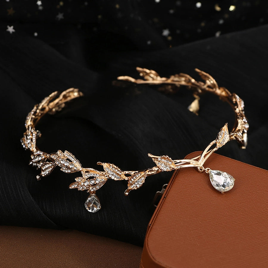 Korean-style eyebrow pendant wedding headdress bridal jewelry alloy rhinestone headband crown princess hair accessories wedding accessories