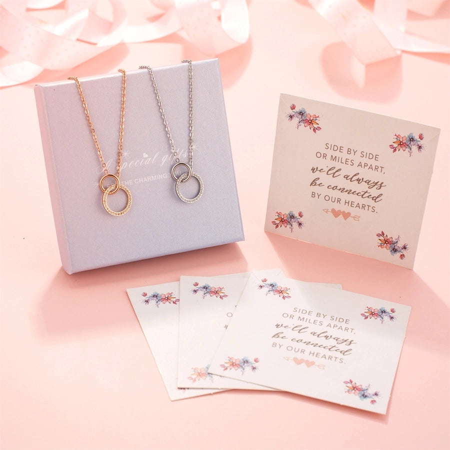 Jewelry Elegant Simple Style Commute Circle 304 Stainless Steel Rose Gold Plated Pendant Necklace