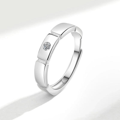 New cube sugar fall in love couple ring personality paper short love long men and women zircon open couple ring