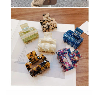 Korean-style Simple Leopard Print Small and Medium-sized Acetic Acid Clip Headwear Shark Clip for Women