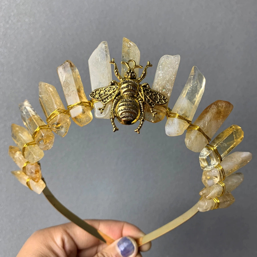 simple style moon solid color crystal handmade hair band