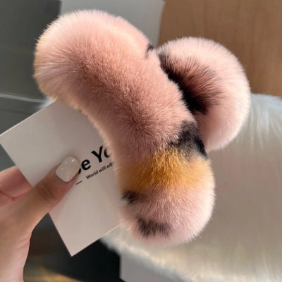 cute solid color rex rabbit fur hair claws