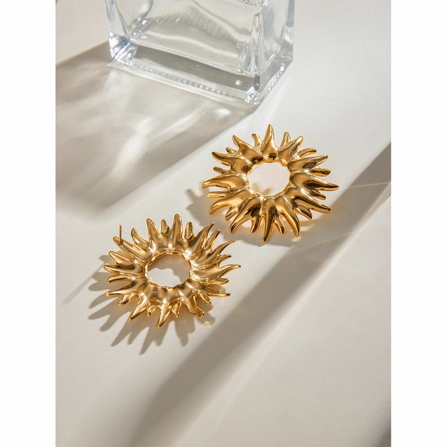 1 Pair Classic Style Sunflower 304 Stainless Steel Ear Studs