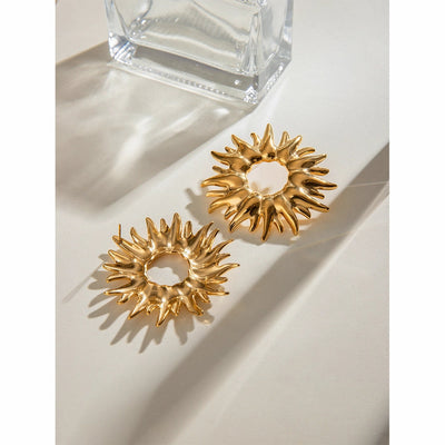 1 Pair Classic Style Sunflower 304 Stainless Steel Ear Studs