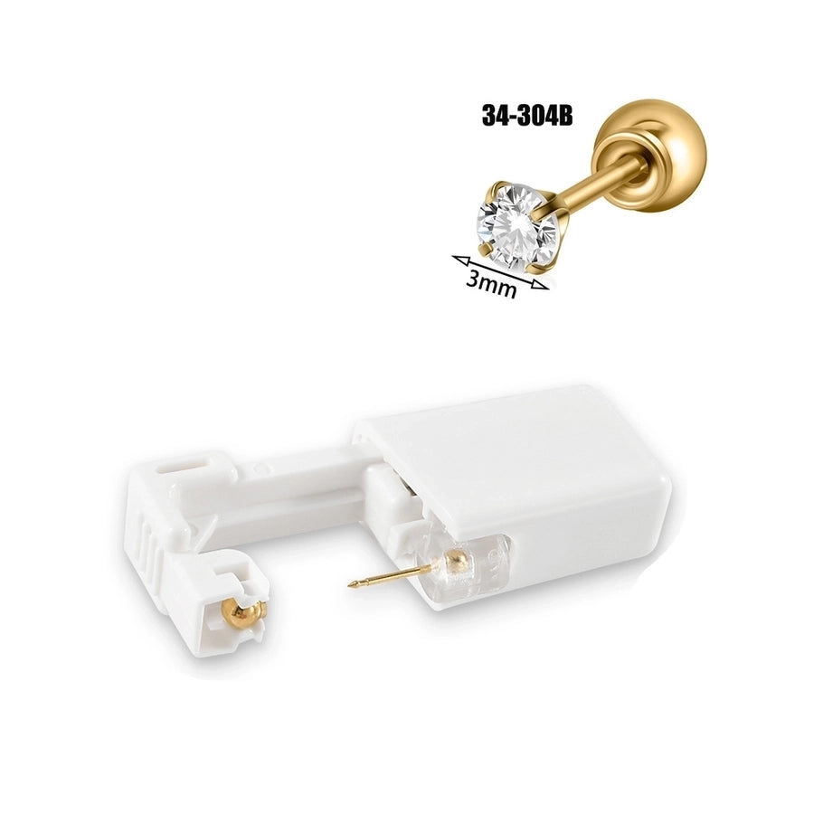 1 Piece Hawaiian Tropical Round Flower Butterfly Inlay 316 Stainless Steel  Zircon 24K Gold Plated Cartilage earrings