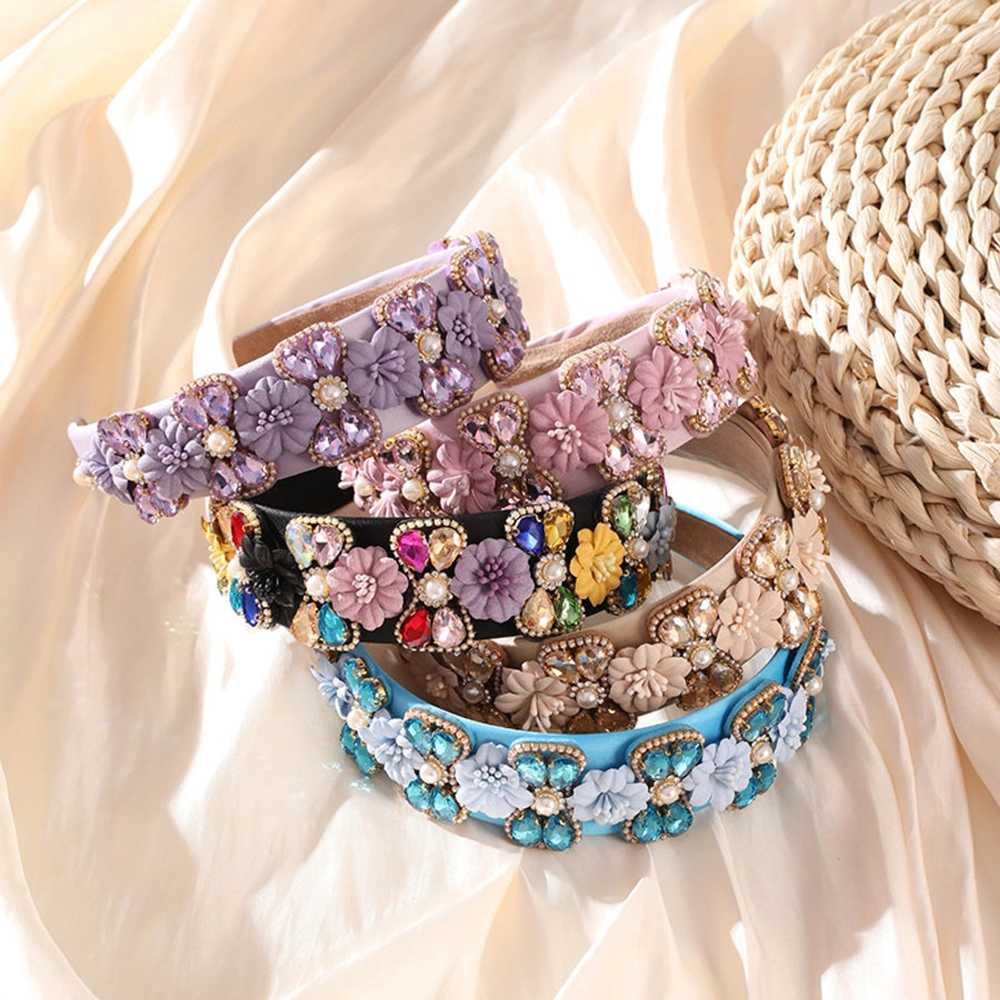 fashion geometric cloth handmade rhinestones hair band 1 piece