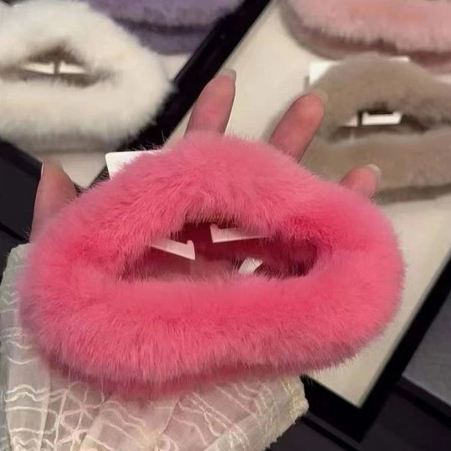 ig style korean style solid color plush hair claws