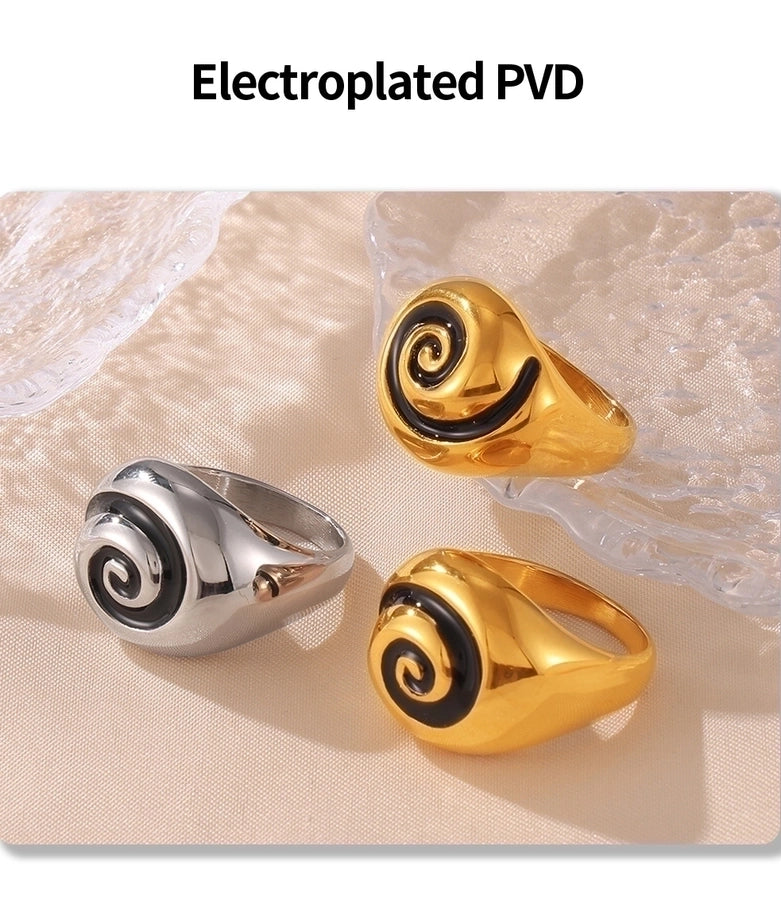 Jewelry Casual Exaggerated Circle Titanium Steel Enamel Rings