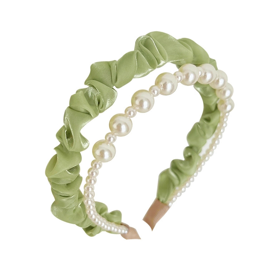 fashion solid color cloth pearl hair band 1 piece