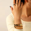 Jewelry IG Style Casual French Style Geometric 304 Stainless Steel Titanium Steel Zircon 18K Gold Plated Rings Bracelets