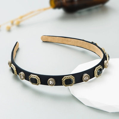 fashion geometric cloth inlay rhinestone hair band