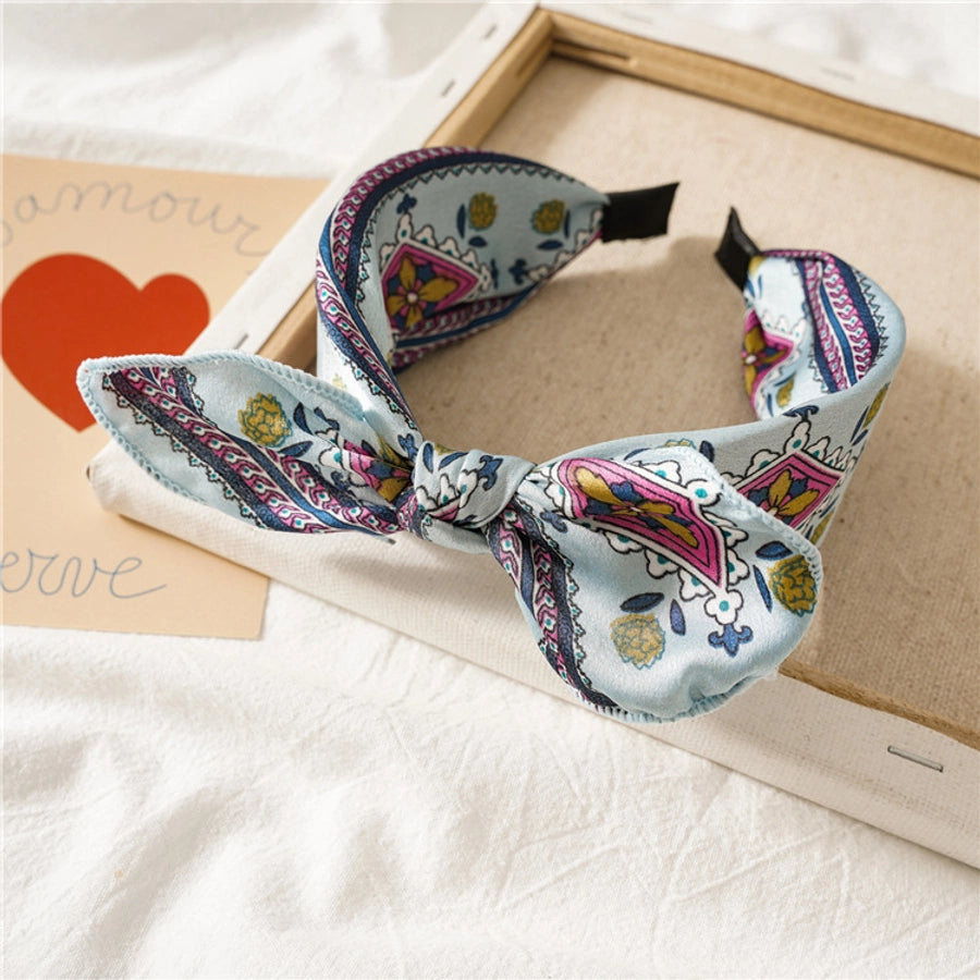 fashion polka dots bow knot cloth printing hair band 1 piece