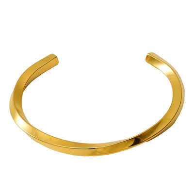 Elegant Romantic Geometric Solid Color 18K Gold Plated 304 Stainless Steel  Bangle