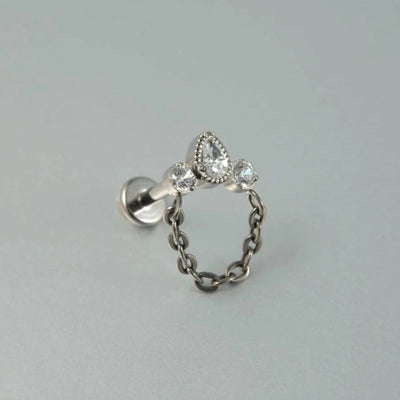 1 Piece Lip Rings Elegant Glam Ethnic Style Clouds Smile Face Wings 304 Stainless Steel Pure Titanium Titanium Alloy Tassel Zircon 14K Gold Plated White Gold Plated Lip Rings Ear Cartilage Rings & Studs