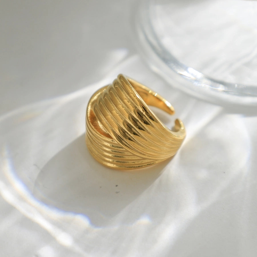 Jewelry Casual Simple Style Round 304 Stainless Steel Plating Open Rings