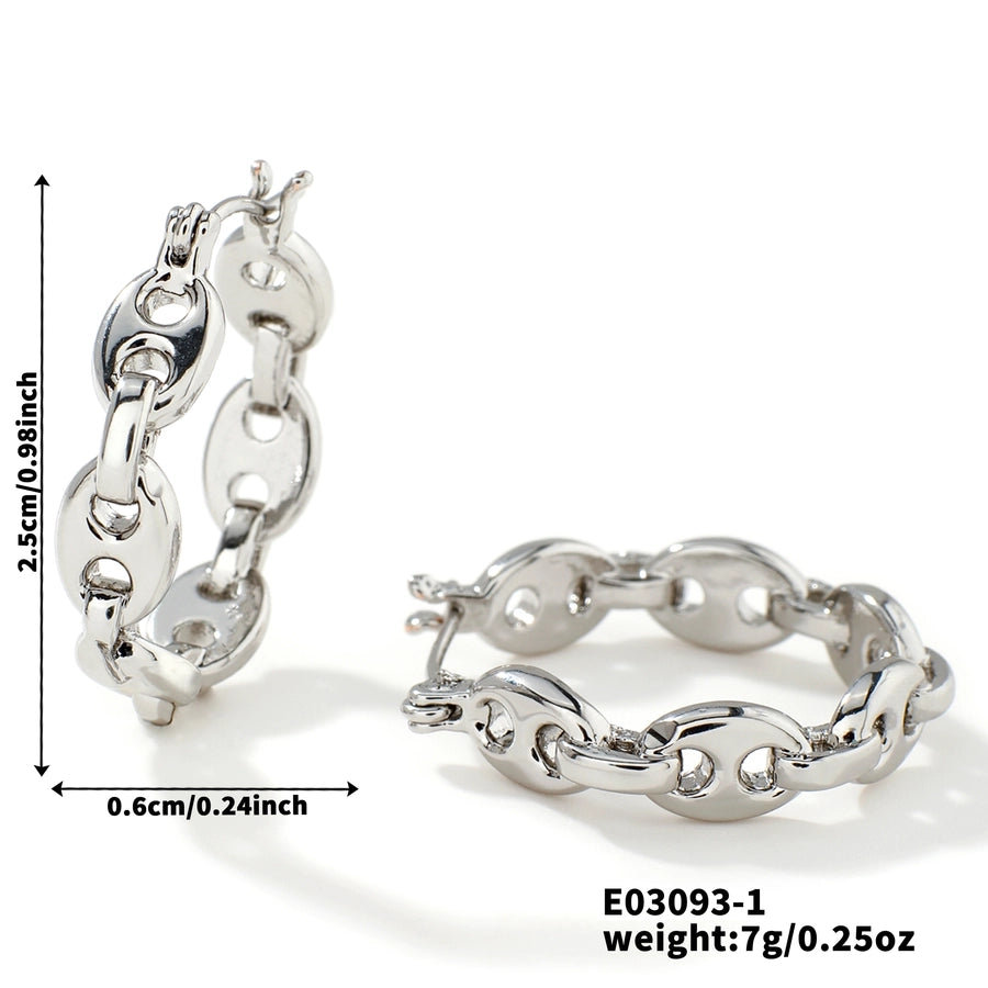 1 Pair Glam Simple Style Shiny Geometric Inlay Copper Zircon K Gold Plated Earrings