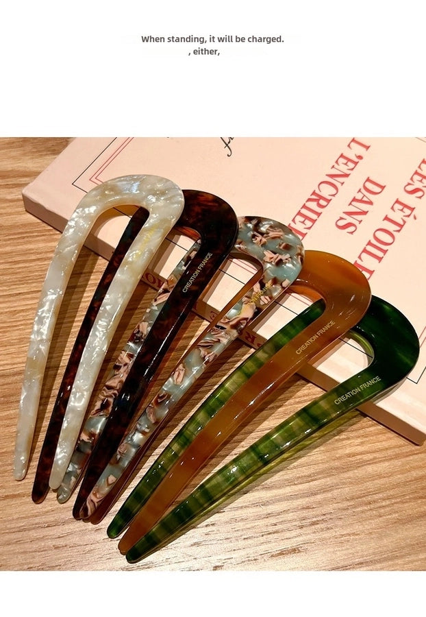 New Chinese style U-shaped hairpin female  new ball head updo artifact insert comb back head headdress fixed chopsticks