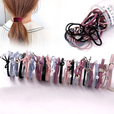 women's simple style geometric polyester pearl hair tie