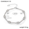 Elegant Rectangle 304 Stainless Steel 18K Gold Plated Zircon  Bracelets In Bulk