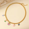 Jewelry Cute Sweet Flower Mushroom Butterfly 304 Stainless Steel 18K Gold Plated Enamel Plating Multi Charms Necklace Bracelets Earrings