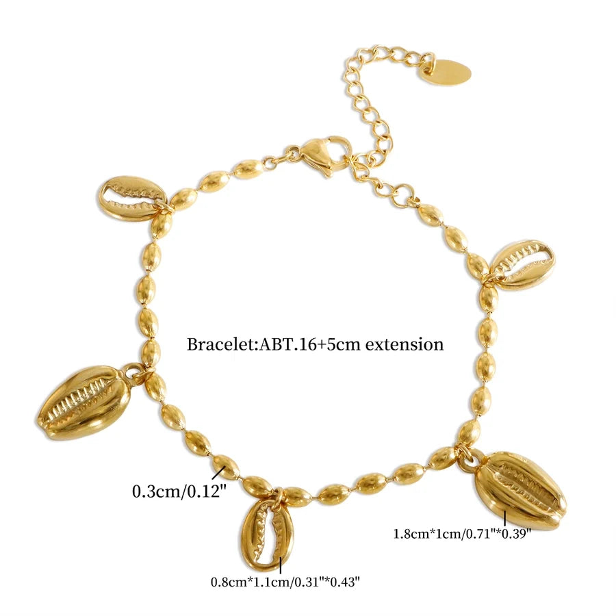 Jewelry IG Style Marine Style Commute Conch 304 Stainless Steel Bracelets Earrings Necklace
