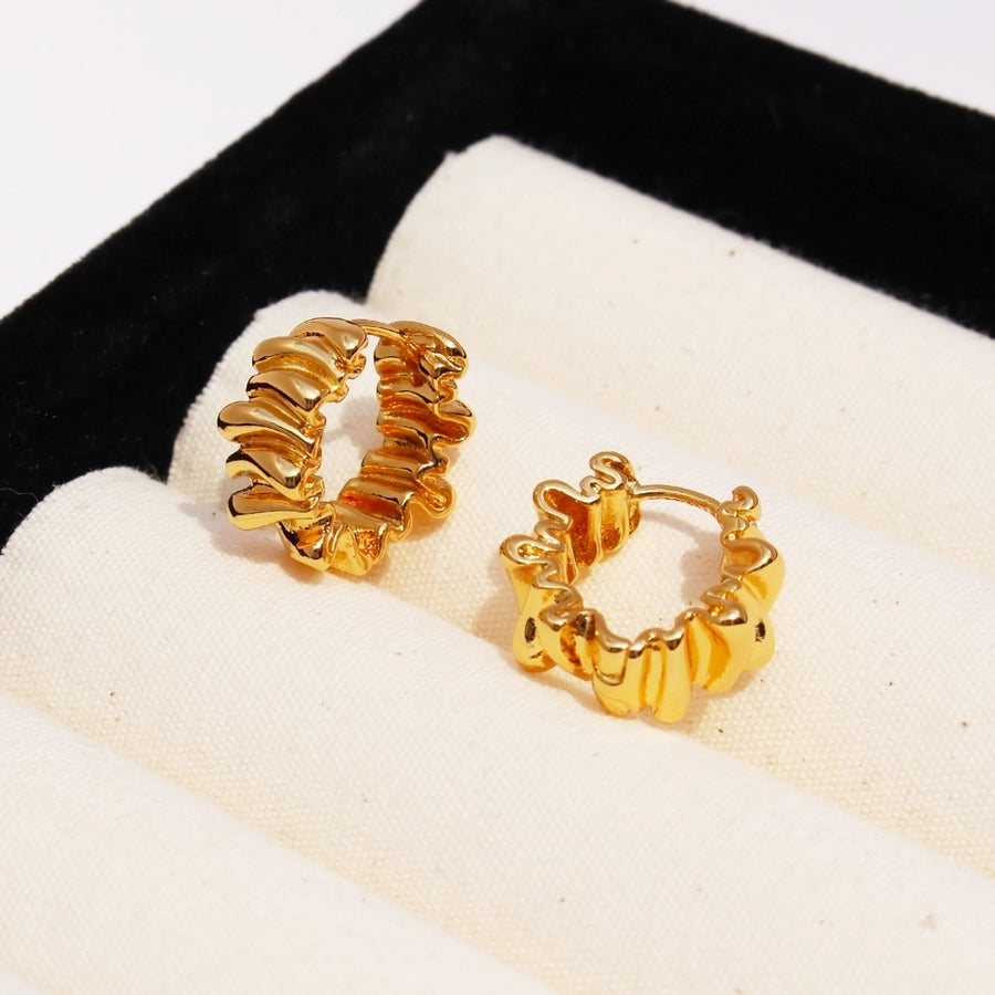 1 Pair IG Style Streetwear Geometric Brass 24K Gold Plated Earrings