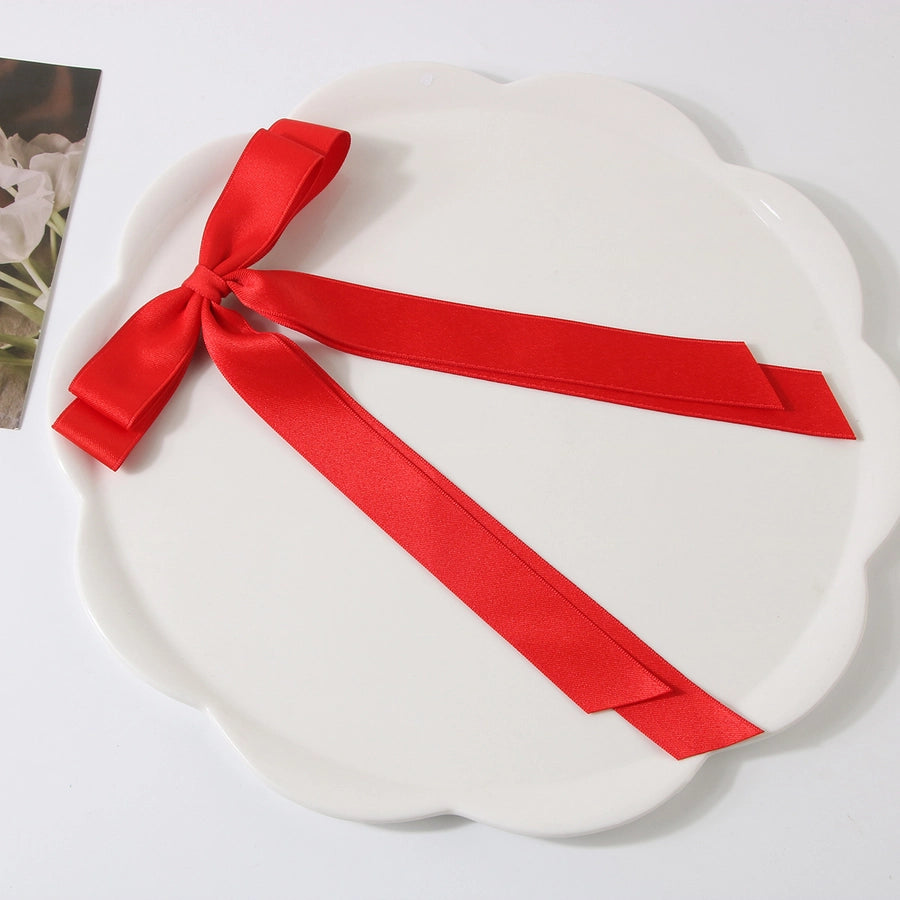 Guanyang  New Arrival 2.5cm Polyester Cotton Double Bow Barrettes Duckbill Clip Sweet Hair Pin Bar Shaped Hair Clip