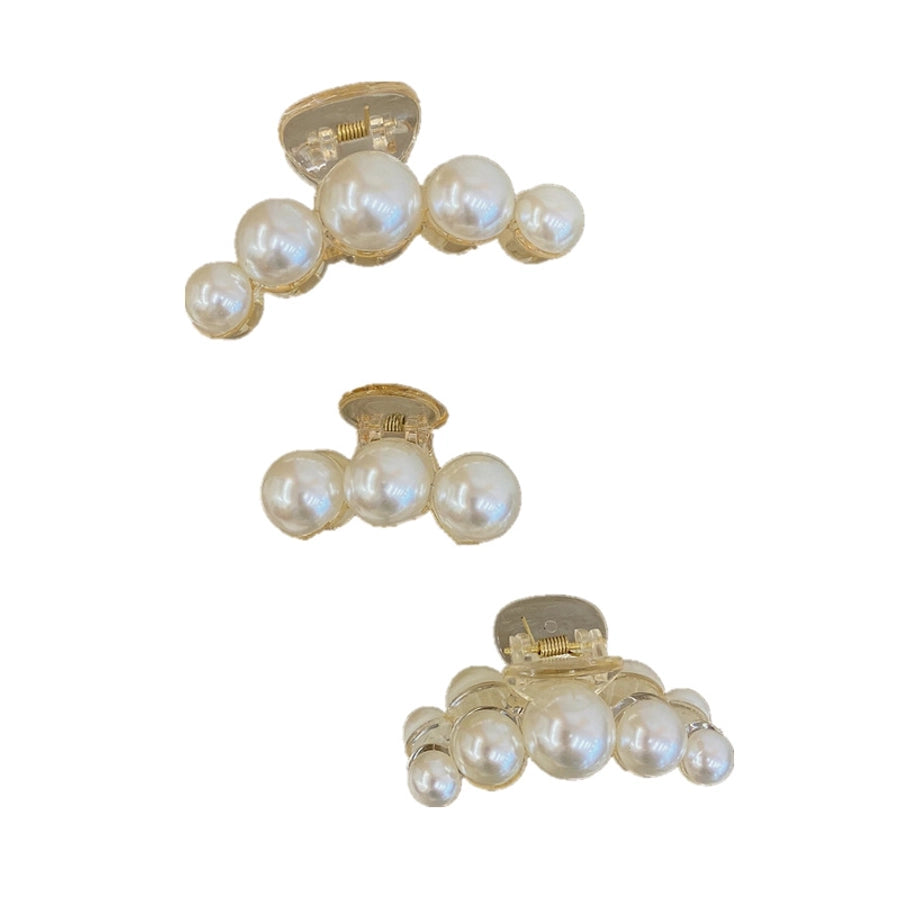 korean fashion style pearl hairpin big hair grabbing clip plate hair ponytail small hair claw