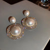 1 pair retro geometric heart shape bow knot alloy rhinestones drop earrings