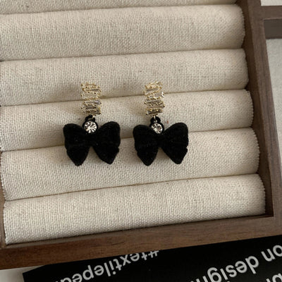 1 Pair Retro Bow Knot Copper Drop Earrings