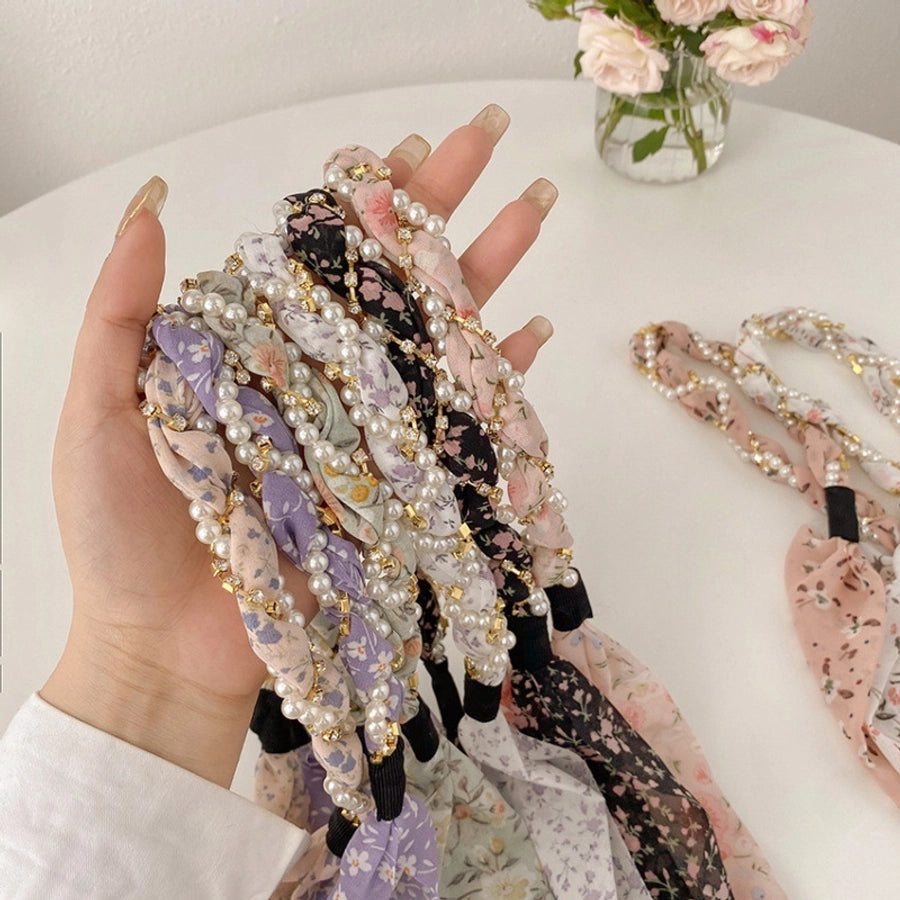 fairy style basic modern style ditsy floral bow knot synthetic yarn hair band