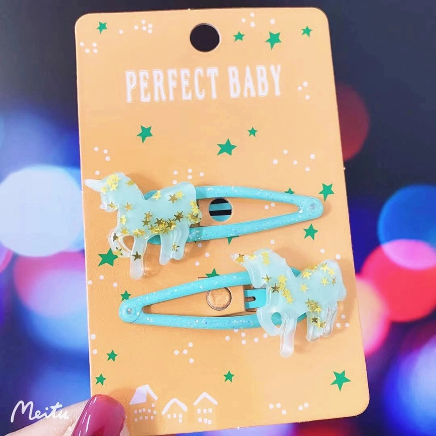 cute unicorn plastic hair clip