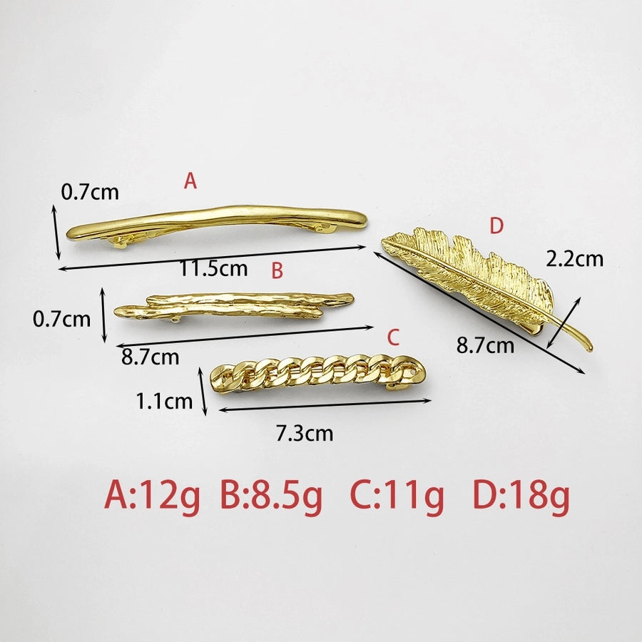 Women's Simple Style Leaves Solid Color Alloy Plating Hair Clip