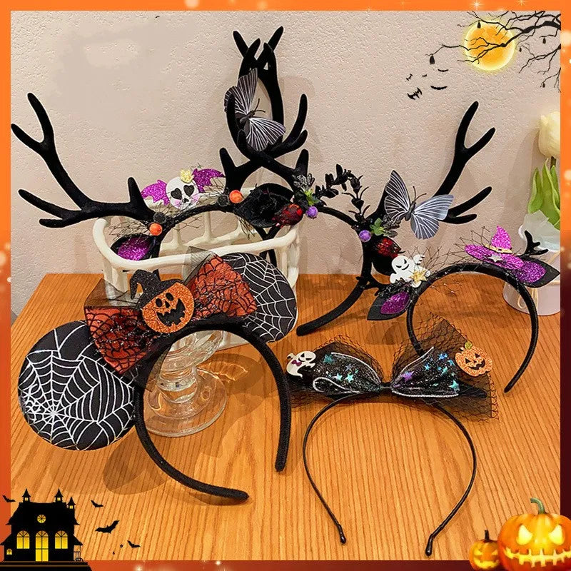 Halloween IG Style Women's Pumpkin Tree Bat Plastic Hair Band