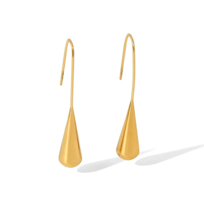 1 Pair IG Style Geometric Water Droplets Solid Color Plating 304 Stainless Steel 18K Gold Plated Drop Earrings