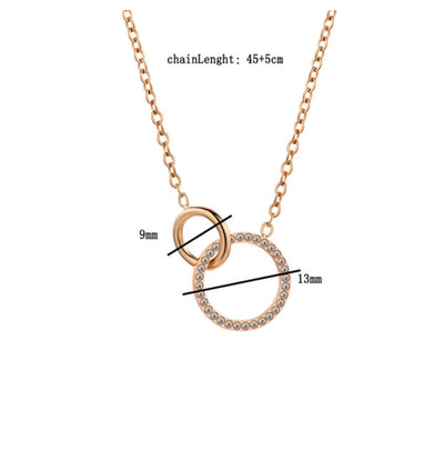 Jewelry Elegant Simple Style Commute Circle 304 Stainless Steel Rose Gold Plated Pendant Necklace