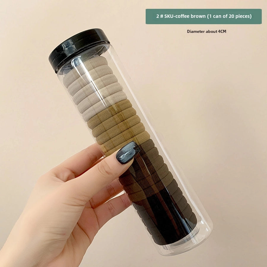 Canned rubber band women's tie head high elastic durable hair rope tie head  new rubber band high ponytail hair rope hair ring