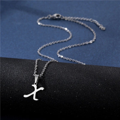 Jewelry Casual Simple Style Classic Style Letter 201 Stainless Steel Silver Plated Hollow Out Pendant Necklace